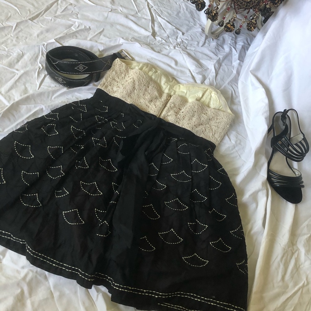 Anthro Meadow Rue Strapless Cocktail Dress 10